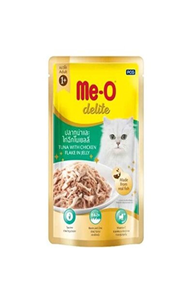 me-o Wet Cat Food Pouches - Tuna with Chicken in Jelly (12x70g)