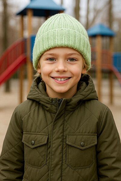 FELLMENS Beretă pentru băiat din lână Mint material reiat 7-12 ani