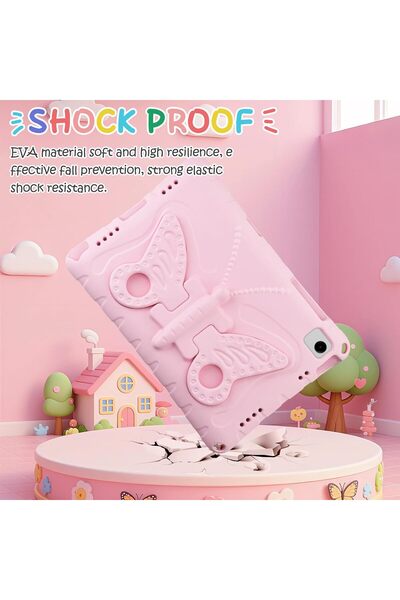 Coolden Case for Samsung Galaxy Tab A9+ 11" (2023) – Shockproof protection, butterfly stand and shoulder strap, pink