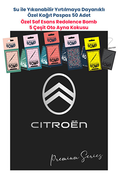 BALKAN AMBALAJ Suya Dayanıklı Citroen Oto Paspas Kağıdı Siyah 50 Adet - 35x50...