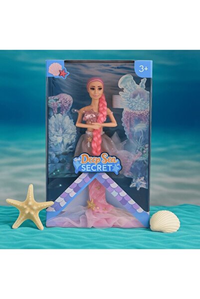 Mixbo Pink Long-Hair Mermaid Doll with Accessories, Plastic, 33 cm, 3+ years
