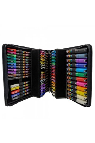 Uni Posca PVC case with 60 markers, 32 x 32 x 5 cm (16286)