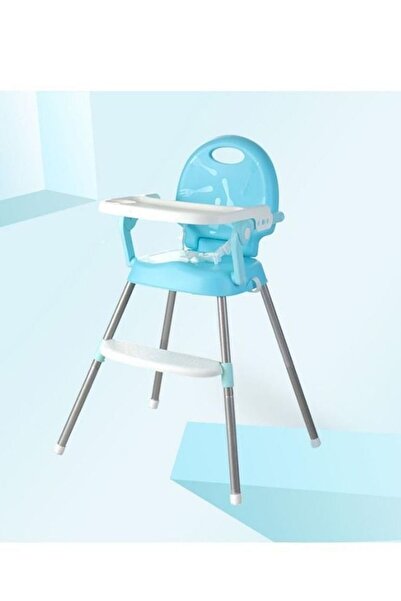 Generic Multi Functional Adjustable High Chair With Detachable Dining Plate - Blue