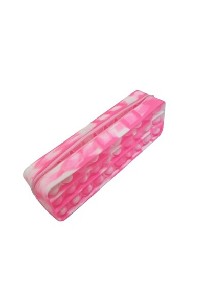 RoveZone Penar interactiv Pop It, antistres, cu fermoar, 20x6x5 cm, roz