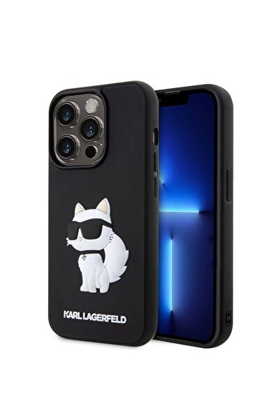 Karl Lagerfeld Carcasă pentru iPhone 14 Pro, Design 3D, Negru