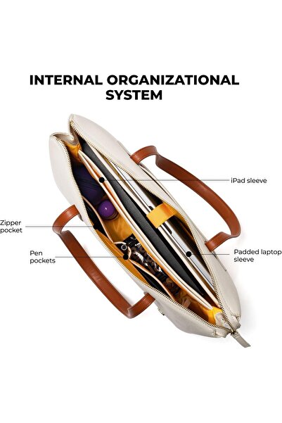 MOKOBARA The Easy Going Tote – Vegan Leather Large Shoulder Handbag for Women (Coconut Cream)