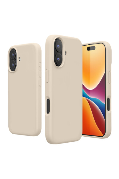 KWmobile Carcasă pentru Apple iPhone 16, crem, silicon, KWM000022TU010C