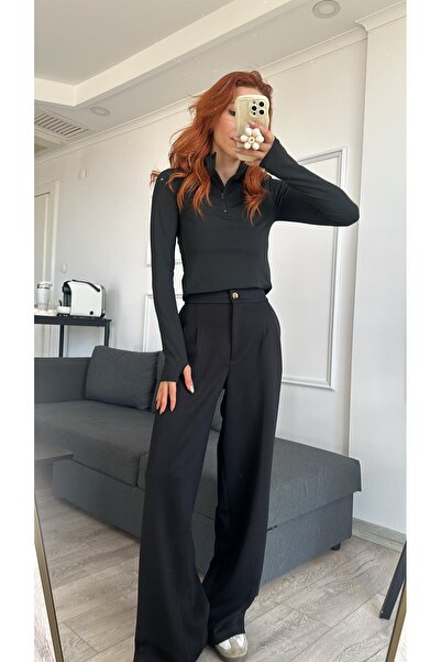 MADAME MELEK Original Brand Modal Fabric with Elastic Waist Palazzo Pants