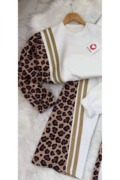 zavera for kids Set de trening pentru fetiță cu detalii leopard - bumbac 100% piese - 3 fire
