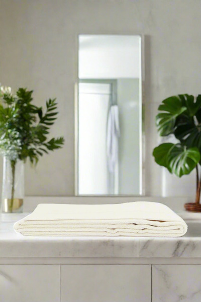 REDTAG Beige Textured Cotton Beach Towel