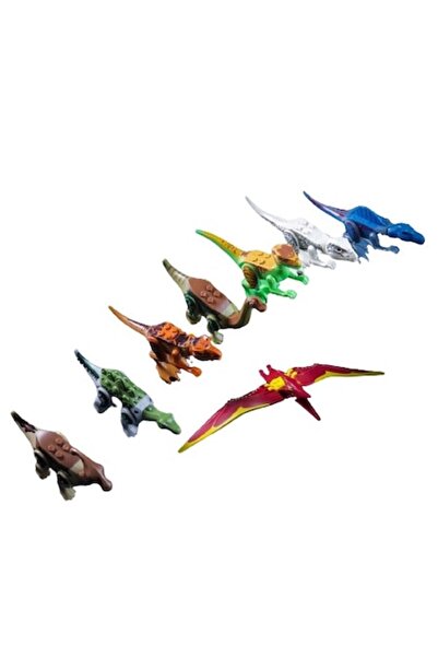 RoveZone Set of 8 Buildable Dinosaurs, Large Pieces, Multicolor