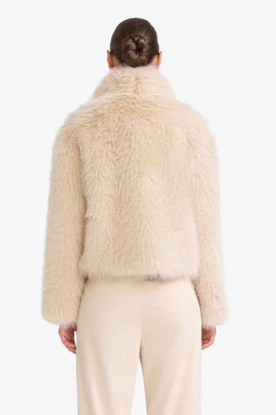 DeFacto Women's Coat F2606Ax/Er128 Ecru