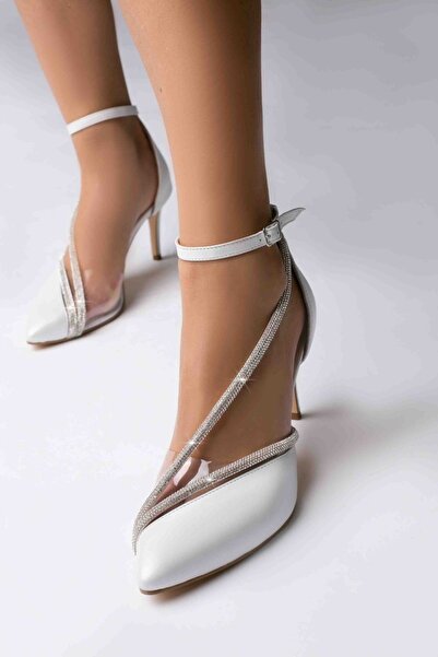 Vanilla Days Tocuri stiletto din piele Celina, alb perlat, 7 cm