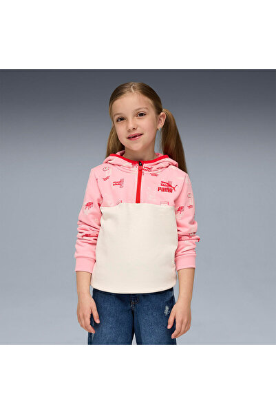 Puma Hanorac pentru copii Little Runners cu jumătate de fermoar