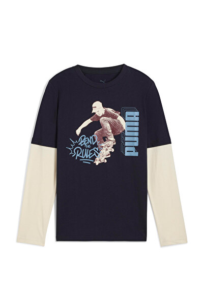 Puma Mid 90S Layered Kids Round Neck T-Shirt