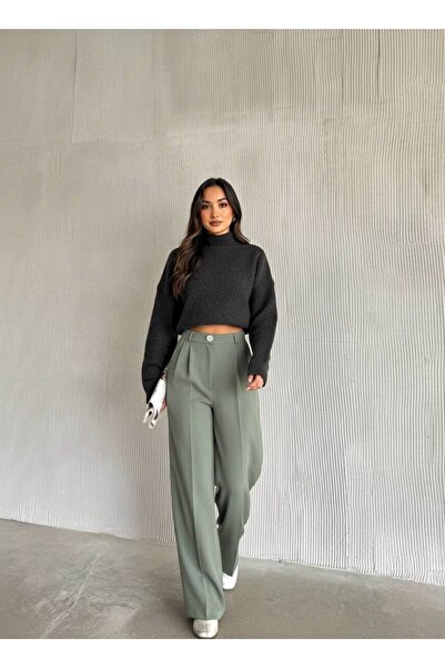 MIZUKI Women's Pleated Fabric Atlas Palazzo Pants