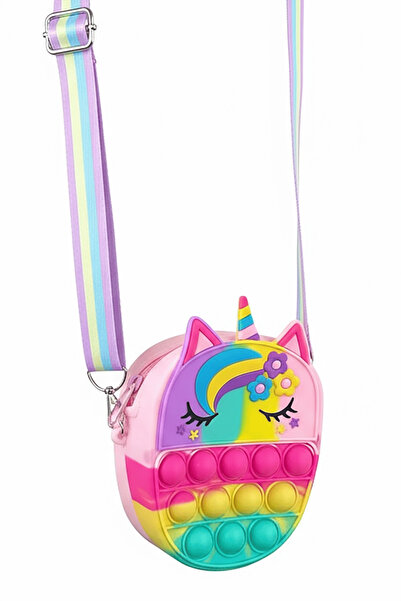 TAKIŞTIR Fuchsia Color Unicorn Figured Children's Pop-It Bag