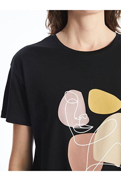 LC Waikiki Γυναικείο μπλουζάκι με στάμπα Crew Neck