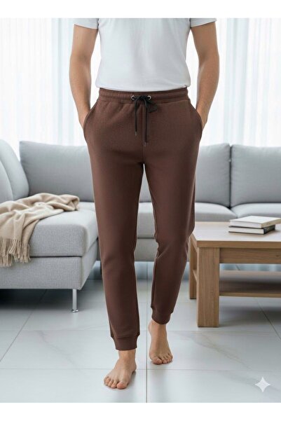 FAMESTEKSTİL Men's Brown Trackpants