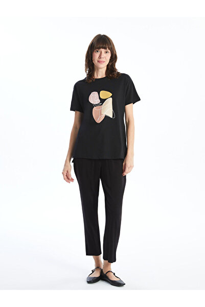 LC Waikiki Γυναικείο μπλουζάκι με στάμπα Crew Neck