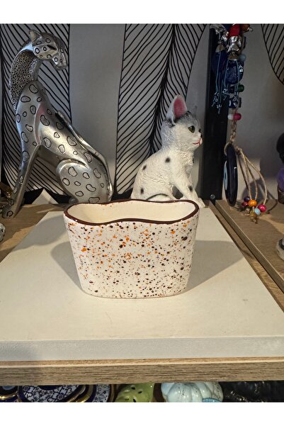 Atak Hediyelik حامل إسفنجة سيراميك بنمط كريمي