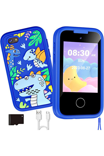 Elindor ® играчка телефон, за деца, с образователни функции, син