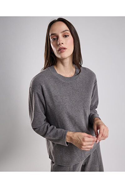 R&B سويت شيرت منقوش برقبة دائرية وأكمام طويلة