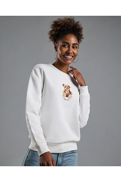 R&B Printed Sweatshirt with Crew Neck and Long Sleeves