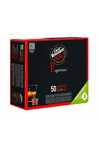 Caffe Vergnano 50 Capsule Biodegradabile Espresso Cremoso – Compatibile Nespresso