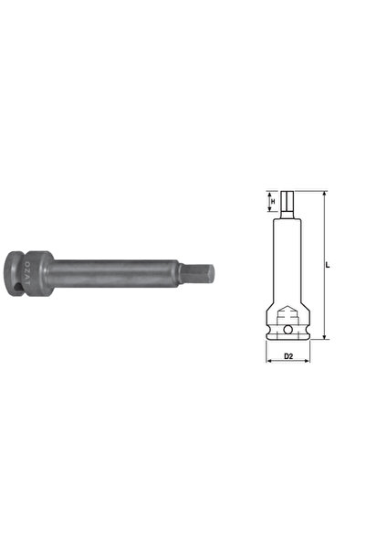 Özat Cap cheie tubulara de impact 1'' cu profil hexagon exterior, o piesa, lu...