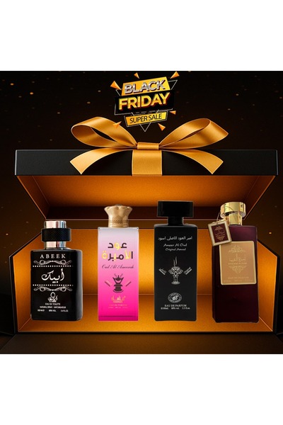MANASIK Pack of 4 Perfumes: Oudh Al Ameerah Intense, Ameer Al Oud Aswad, Abeek, Ameerat Al Arab