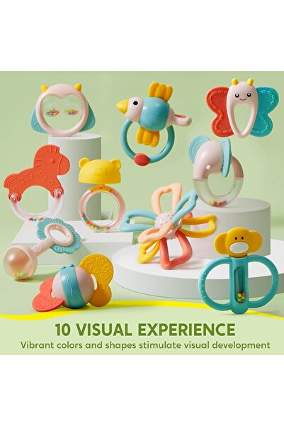 Yelajoy Baby Ringbell Baby Teething Toys Newborn Boy Girl Gifts Set 24pcs 1 box 20.5x11x14.2cm