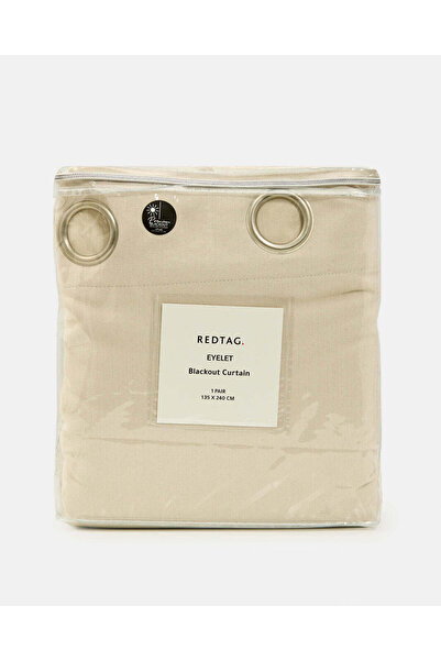 REDTAG Ivory Embossed Blackout Curtain (1 Pair)