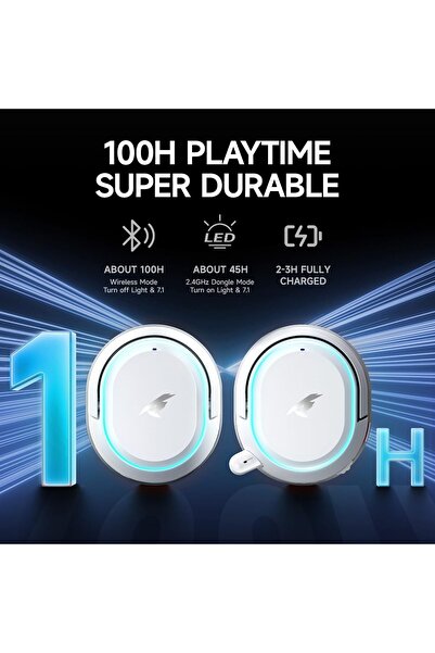 Picun G2 Wireless Gaming Headset, 7.1 Surround Sound, Compatible with PC, PS5, PS4, Mac, and Switch