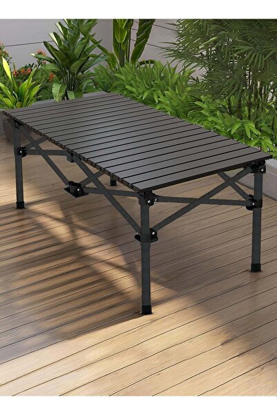 Taimi 5-Piece Camping Set Camping Table with 4 Chairs, Folding Beige Table with Carrying Bag 120x55x62cm