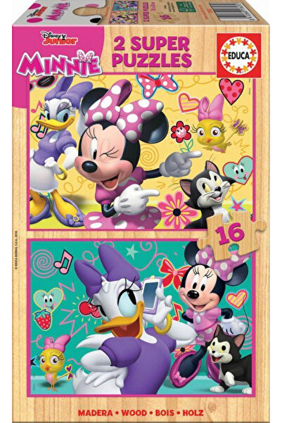 EDUCA Wooden puzzle 2x16 pieces Minnie Happy Helpers 17623