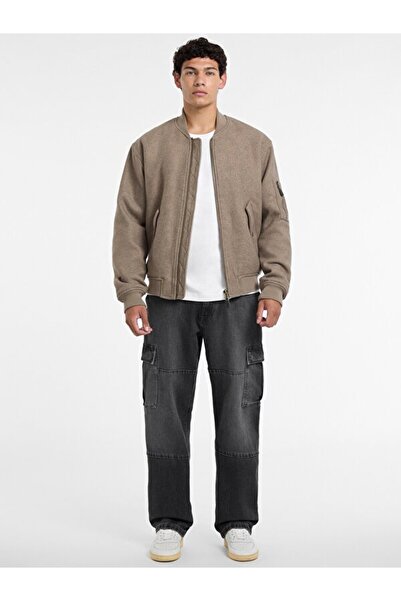 Guess Jeans Erkek Yün Karışımlı Bomber Ceket