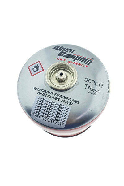Alpen 300 G Camping Gas Cylinder with Thread, for Heating and Cooking at Camping and Hiking