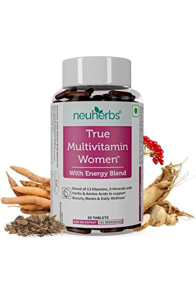 Neuherbs أقراص ترو ملتي فيتامين للنساء - نباتية، 30 قرصًا