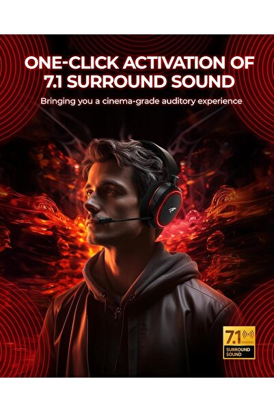 Picun G2 Wireless Gaming Headset, 7.1 Surround Sound, Compatible with PC, PS5, PS4, Mac, and Switch