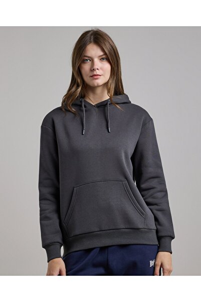 R&B هودي رمادي سادة للنساء بأكمام طويلة