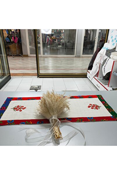 Antik Çeyiz El Emeği Makine Nakışlı Nostaljik Pazen & Buldan Keteni Runner