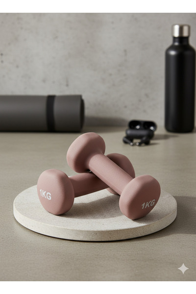 HEPİTOP Vinly Neoprene Kaplamalı Döküm Demir Dambıl Estetik Soft Pilates Fitn...