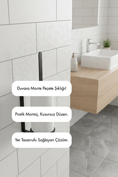 Grandmix Metal Paper Towel Holder - Wall Mounted Long Size Kitchen Towel Dispenser