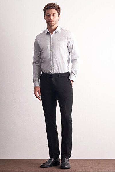 İmza Black Side Pocket Open Leg Flexible Slim Fit Classic Casual Trousers 1003255153