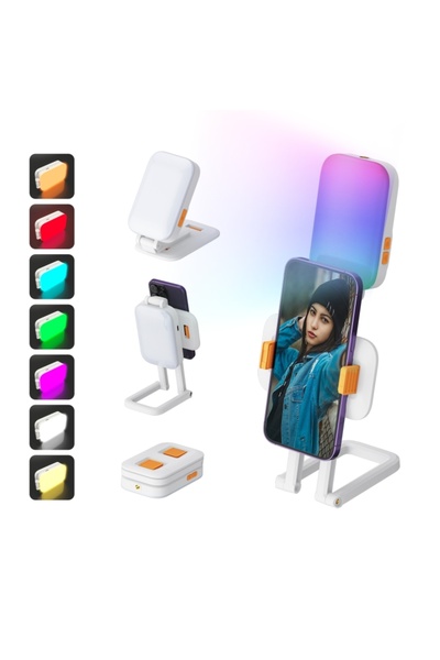 Zen Store Selfie Light D2 Pro Mini RGB Fill Light Colorful Pocket Light with Mobile Phone Holder for Live Vlog