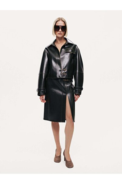 Nocturne Kanca Detaylı Suni Deri Ceket