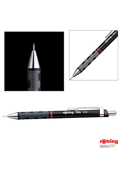 Rotring 0.5mm Mechanical Pencil with Ergonomic Design for Writing and Drawing, with Classic Black Finish