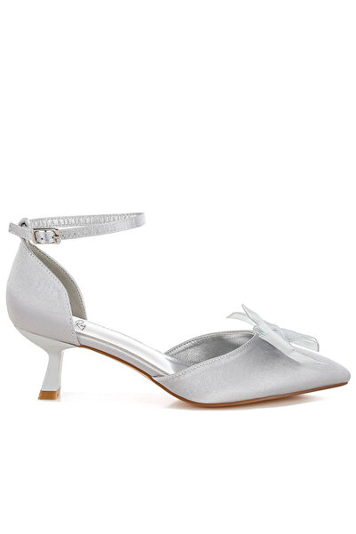 london Rag Women Bow Detail Satin Sandals in Silver