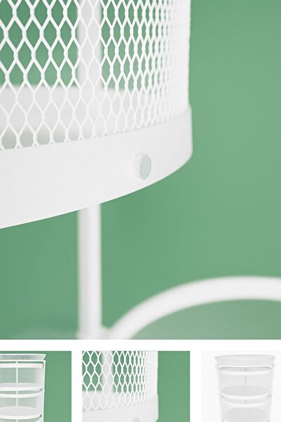 VENON White 4-Tier 78 cm X 35 cm Diameter Metal Crisper Fruit Bowl Organizer Kitchen Organizer Shelf Storage